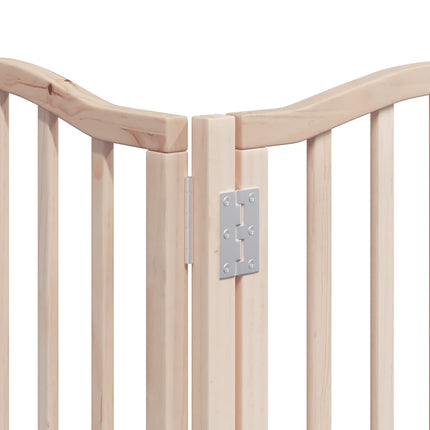 hundelåge med dør 12 paneler 750 cm foldbar poppeltræ