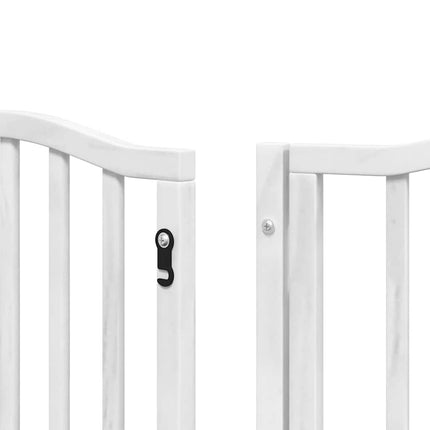 hundelåge med dør 12 paneler 600 cm foldbar poppeltræ hvid