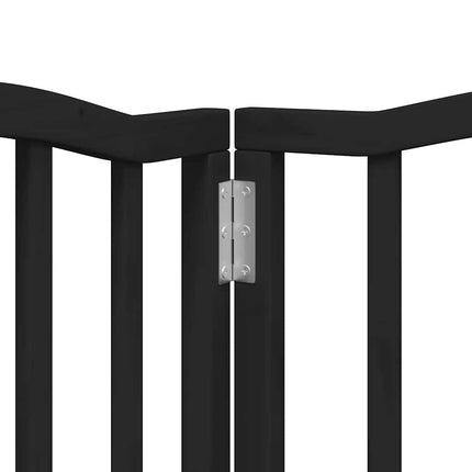 hundelåge med dør 15 paneler 750 cm foldbar poppeltræ sort