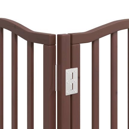 hundelåge med dør 12 paneler 600 cm foldbar poppeltræ brun