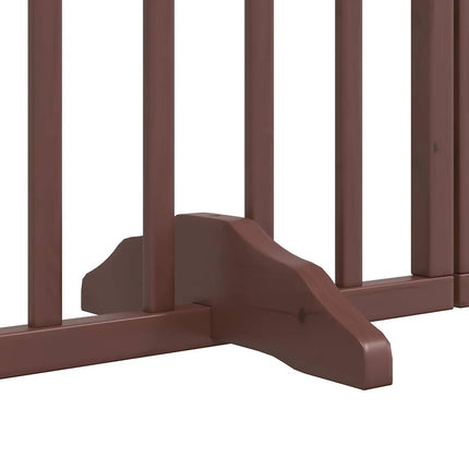 hundelåge med dør 15 paneler 750 cm foldbar poppeltræ brun