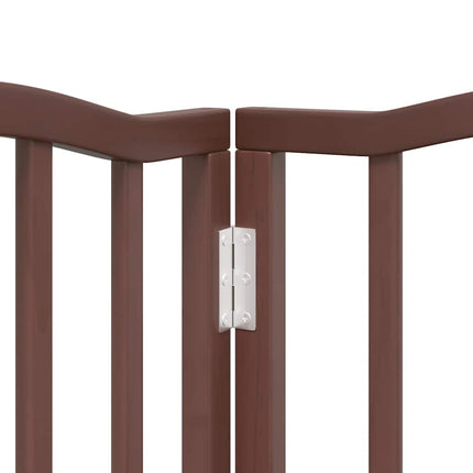 hundelåge med dør 15 paneler 750 cm foldbar poppeltræ brun