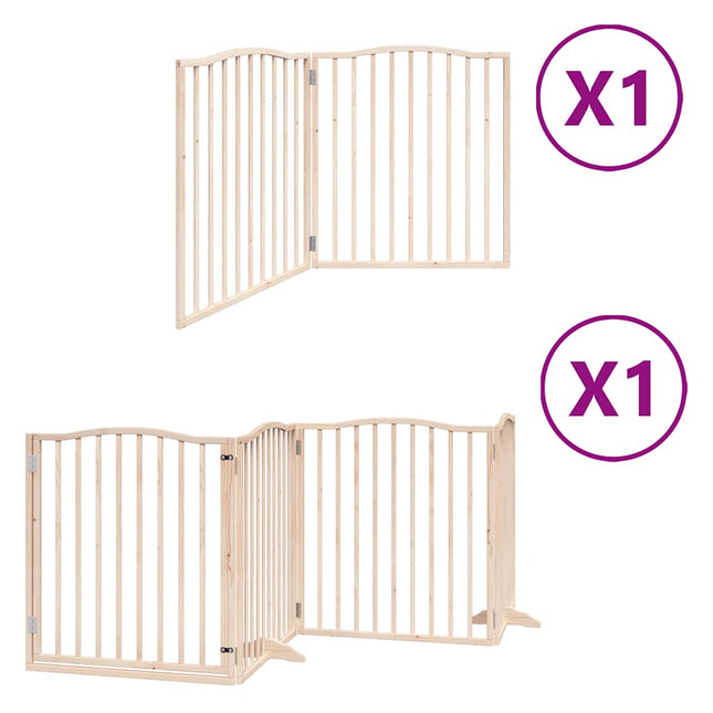 hundelåge med dør 6 paneler 480 cm foldbar poppeltræ