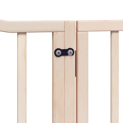 hundelåge med dør 8 paneler 640 cm foldbar poppeltræ