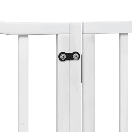 hundelåge med dør 10 paneler 800 cm foldbar poppeltræ hvid