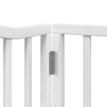 hundelåge med dør 10 paneler 800 cm foldbar poppeltræ hvid
