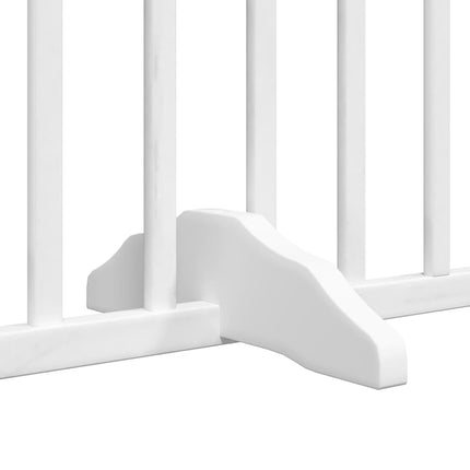 hundelåge med dør 12 paneler 960 cm foldbar poppeltræ hvid
