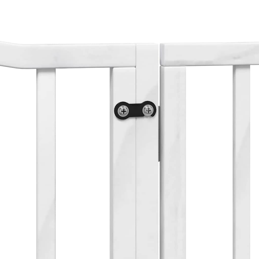 hundelåge med dør 10 paneler 800 cm foldbar poppeltræ hvid