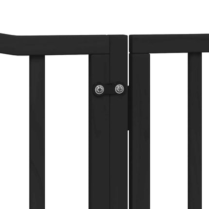 hundelåge med dør 10 paneler 800 cm foldbar poppeltræ sort