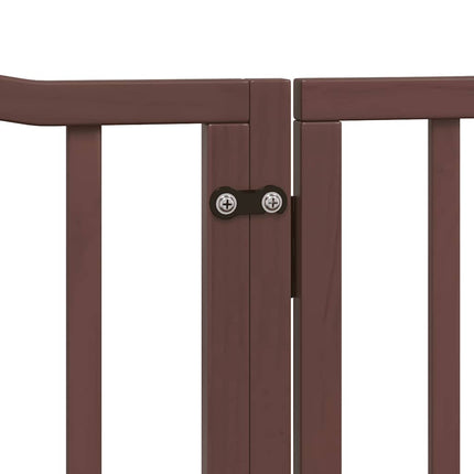 hundelåge med dør 12 paneler 960 cm foldbar poppeltræ brun