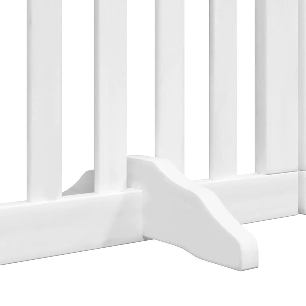 hundelåge med dør 12 paneler 600 cm foldbar poppeltræ hvid