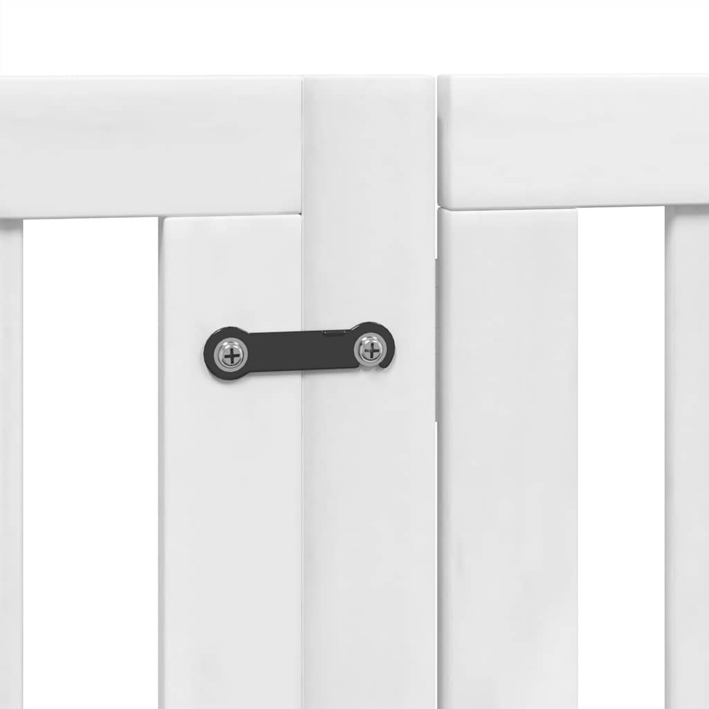 hundelåge med dør 12 paneler 600 cm foldbar poppeltræ hvid