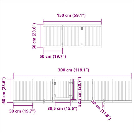 hundelåge med dør 15 paneler 750 cm foldbar poppeltræ sort