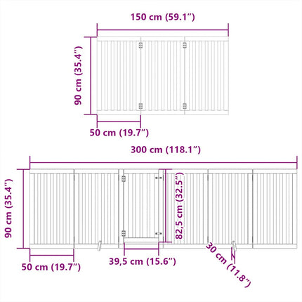 hundelåge med dør 12 paneler 600 cm foldbar poppeltræ sort