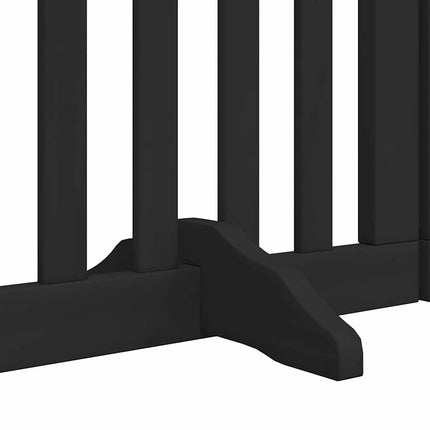 hundelåge med dør 15 paneler 750 cm foldbar poppeltræ sort