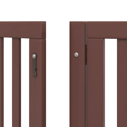 hundelåge med dør 15 paneler 750 cm foldbar poppeltræ brun