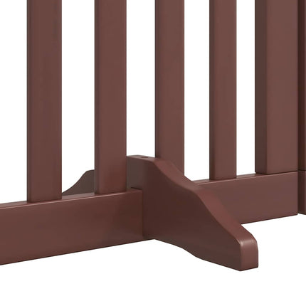 hundelåge med dør 12 paneler 600 cm foldbar poppeltræ brun