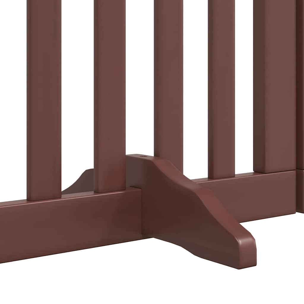 hundelåge med dør 12 paneler 600 cm foldbar poppeltræ brun