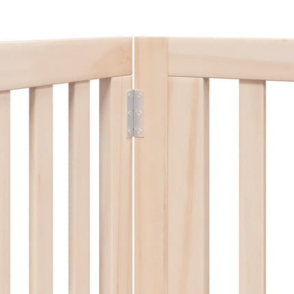 hundelåge med dør 8 paneler 640 cm foldbar poppeltræ