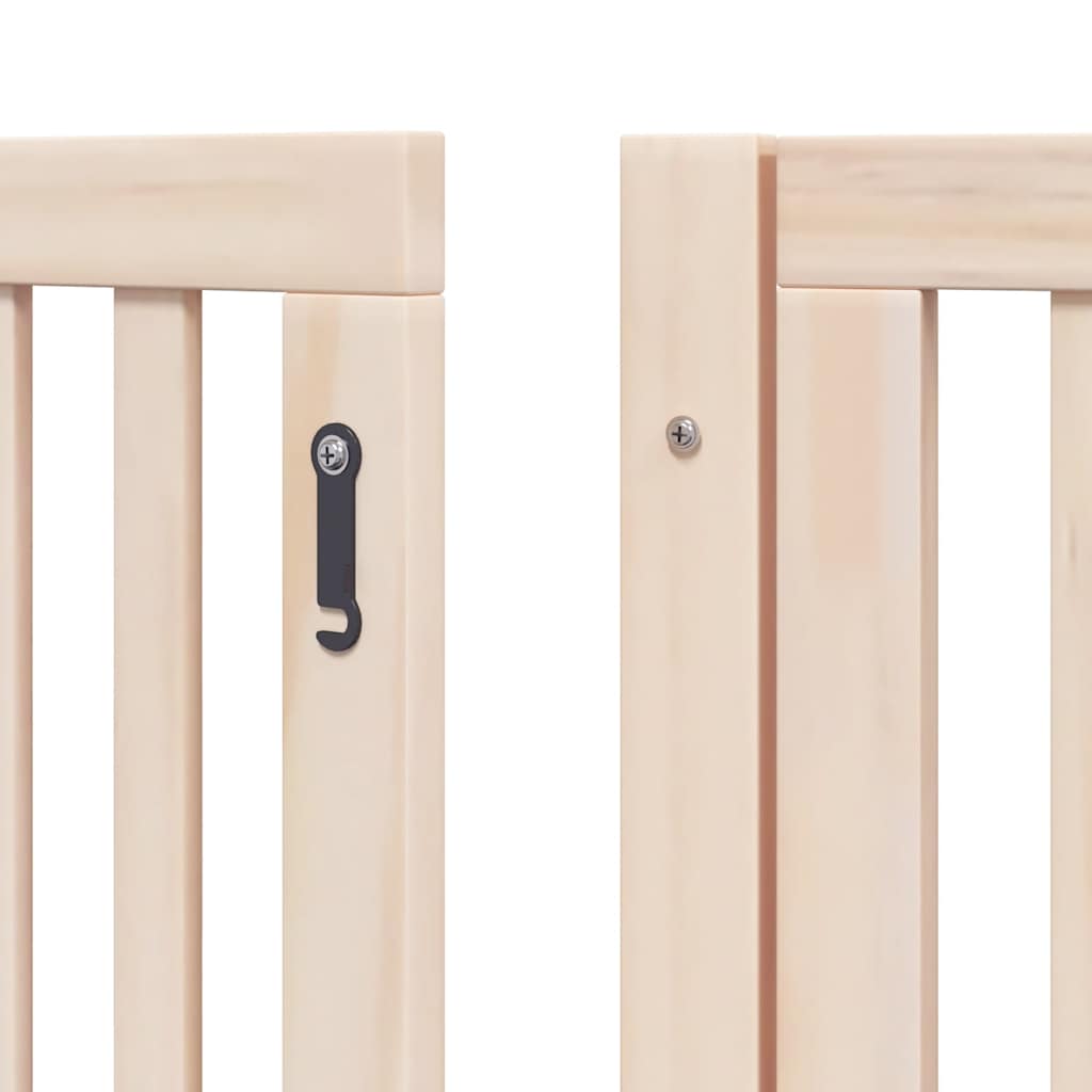 hundelåge med dør 8 paneler 640 cm foldbar poppeltræ