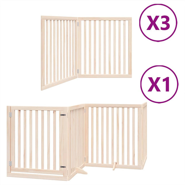 hundelåge med dør 10 paneler 800 cm foldbar poppeltræ