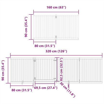 hundelåge med dør 10 paneler 800 cm foldbar poppeltræ