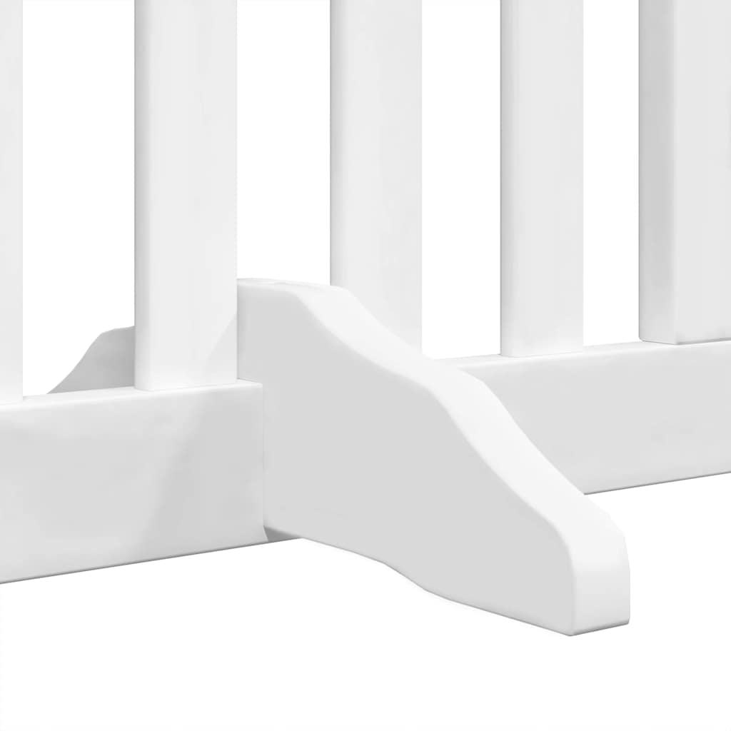 hundelåge med dør 8 paneler 640 cm foldbar poppeltræ hvid