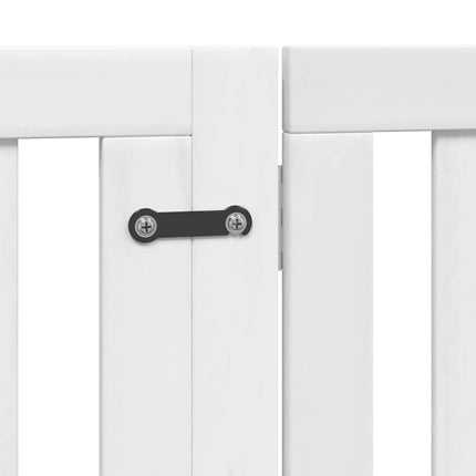 hundelåge med dør 10 paneler 800 cm foldbar poppeltræ hvid