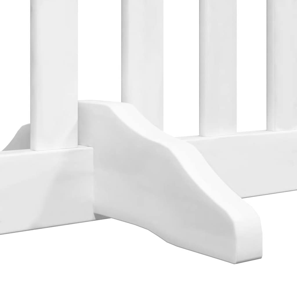 hundelåge med dør 10 paneler 800 cm foldbar poppeltræ hvid