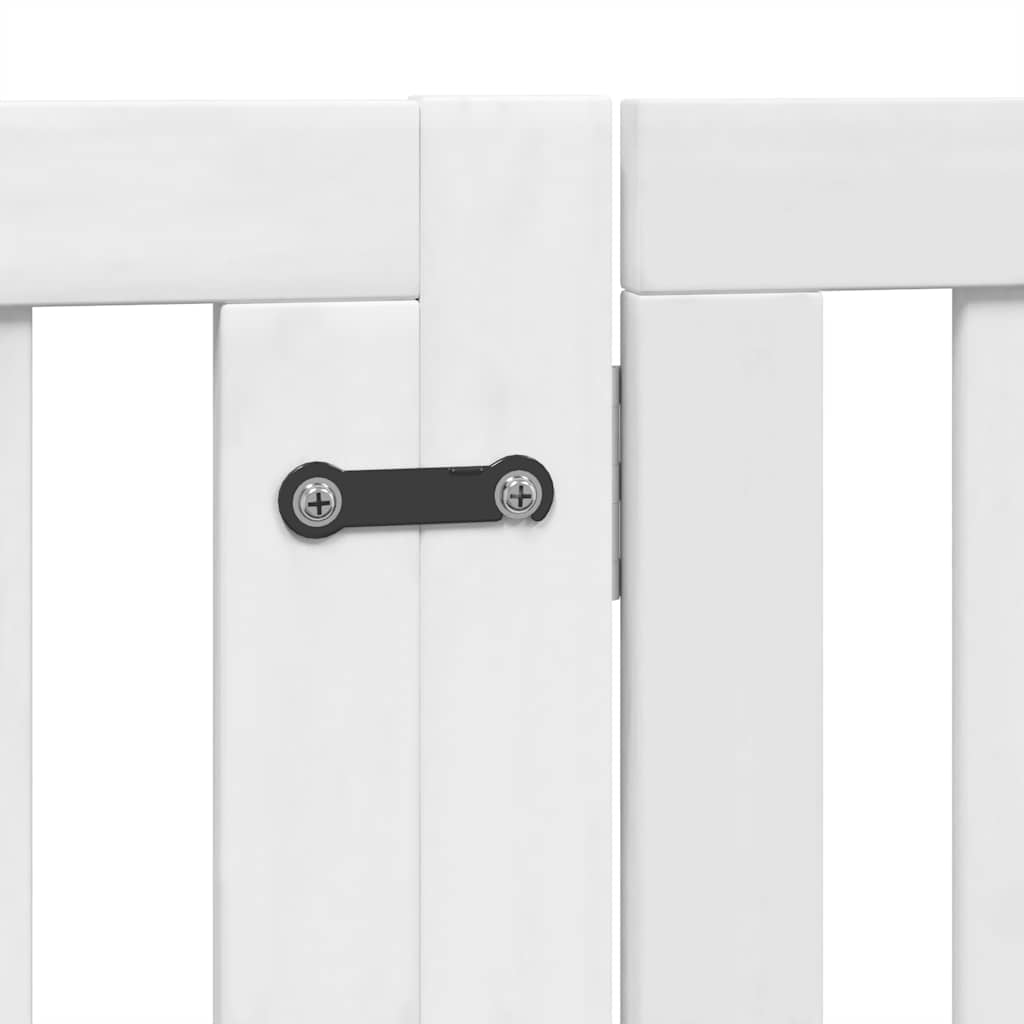 hundelåge med dør 10 paneler 800 cm foldbar poppeltræ hvid