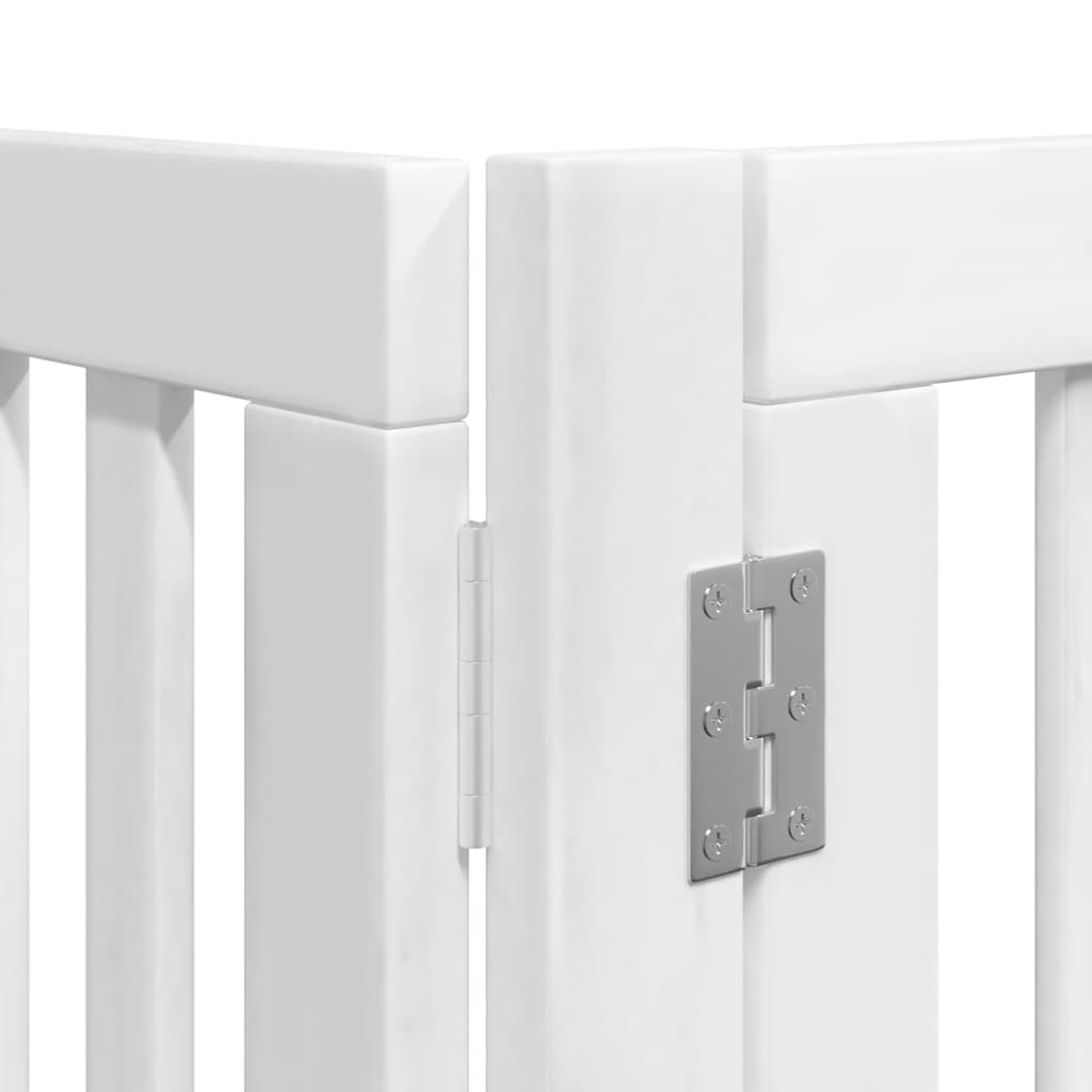 hundelåge med dør 10 paneler 800 cm foldbar poppeltræ hvid