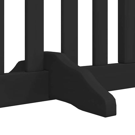 hundelåge med dør 10 paneler 800 cm foldbar poppeltræ sort