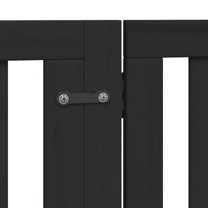 hundelåge med dør 10 paneler 800 cm foldbar poppeltræ sort