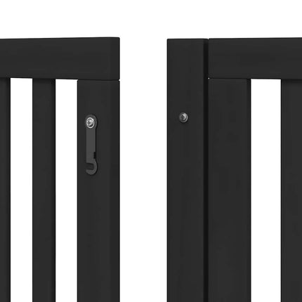 hundelåge med dør 10 paneler 800 cm foldbar poppeltræ sort