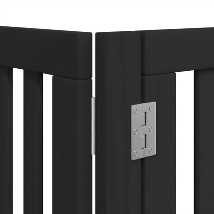 hundelåge med dør 10 paneler 800 cm foldbar poppeltræ sort