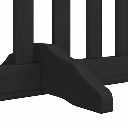 hundelåge med dør 8 paneler 640 cm foldbar poppeltræ sort