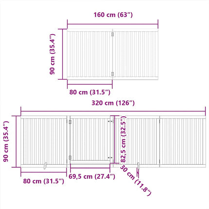hundelåge med dør 10 paneler 800 cm foldbar poppeltræ sort