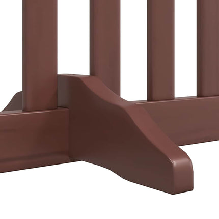 hundelåge med dør 12 paneler 960 cm foldbar poppeltræ brun