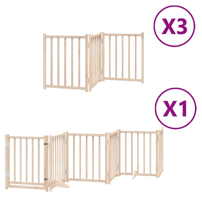 hundelåge med dør 12 paneler 750 cm foldbar poppeltræ