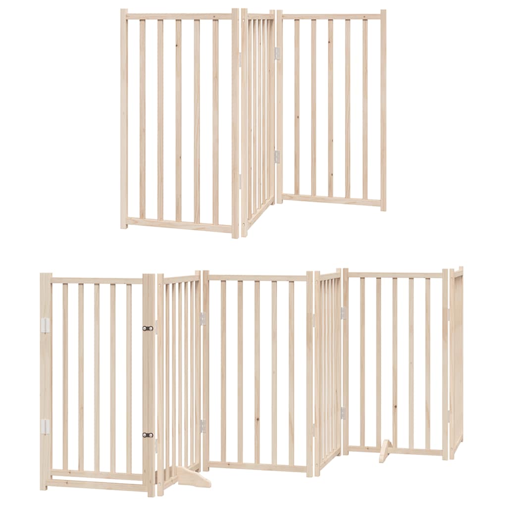 hundelåge med dør 12 paneler 750 cm foldbar poppeltræ