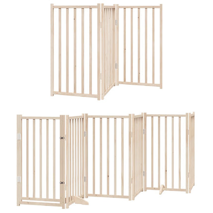hundelåge med dør 12 paneler 750 cm foldbar poppeltræ