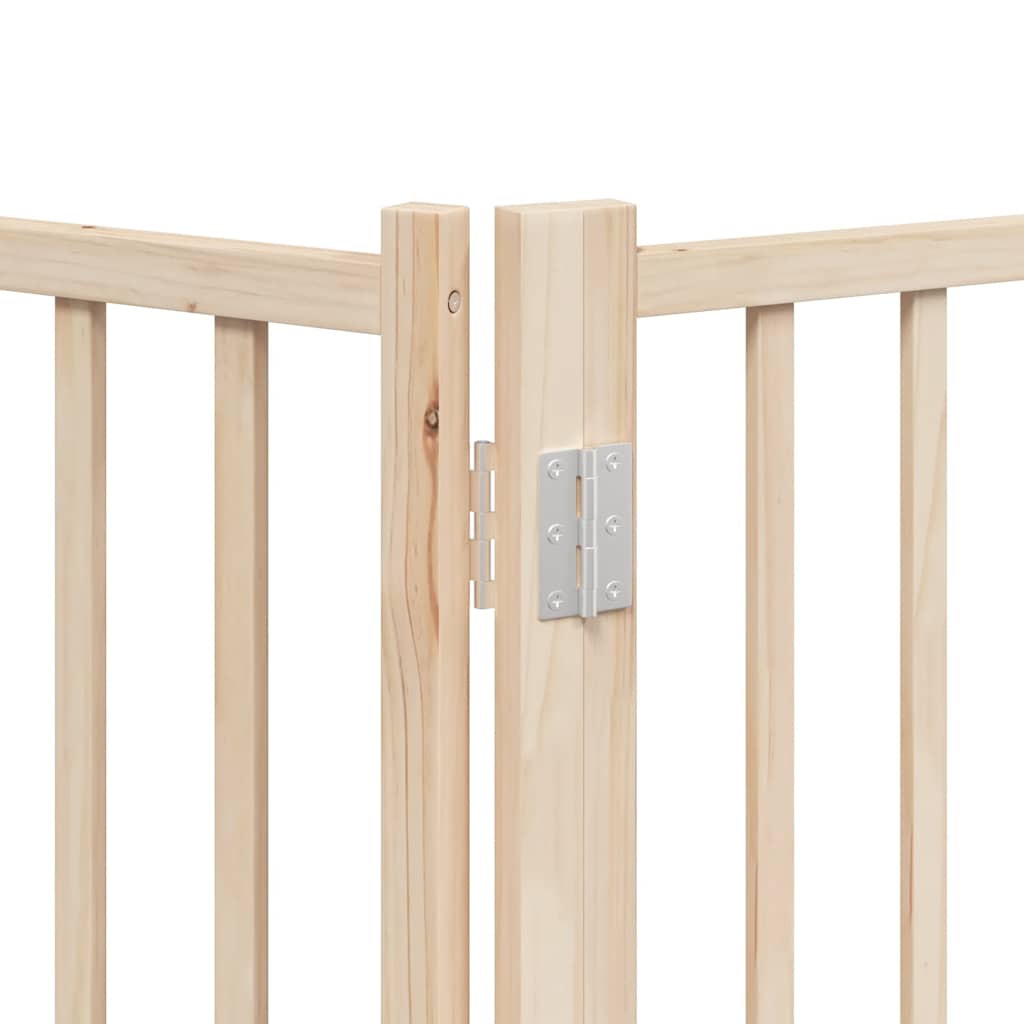 hundelåge med dør 12 paneler 750 cm foldbar poppeltræ