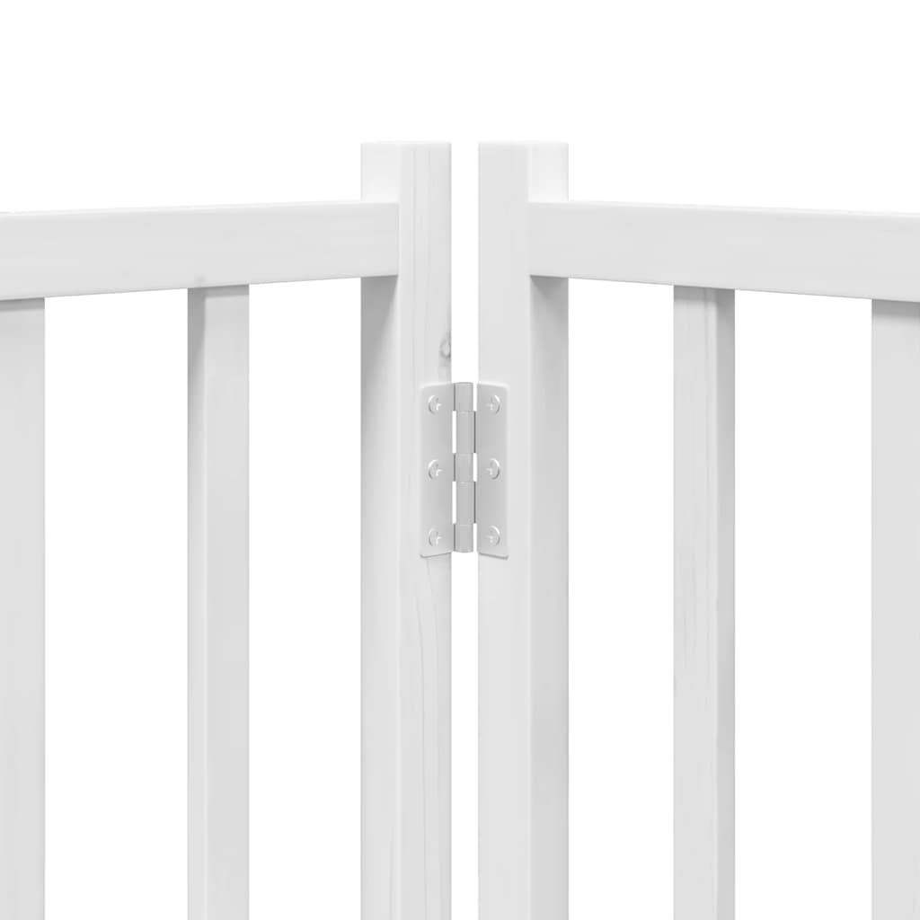 hundelåge med dør 12 paneler 600 cm foldbar poppeltræ hvid