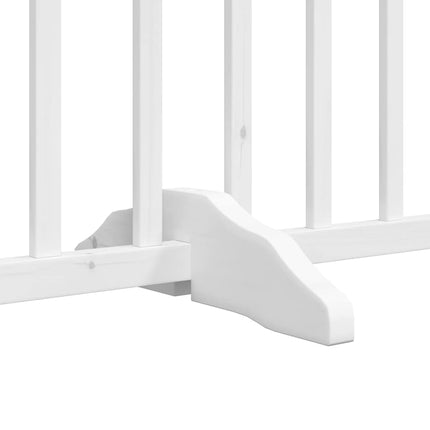 hundelåge med dør 15 paneler 750 cm foldbar poppeltræ hvid
