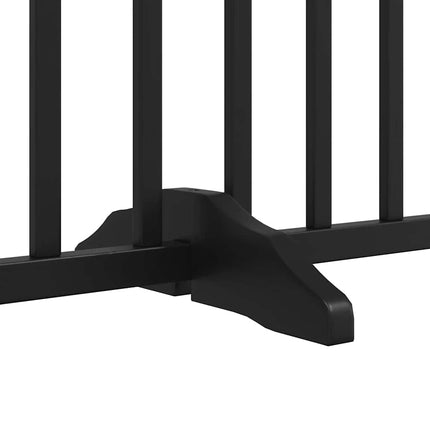 hundelåge med dør 9 paneler 450 cm foldbar poppeltræ sort