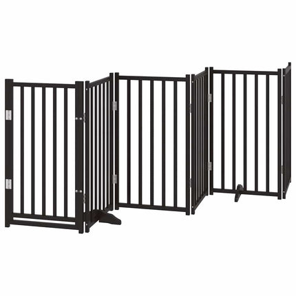 hundelåge med dør 15 paneler 750 cm foldbar poppeltræ sort