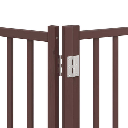hundelåge med dør 15 paneler 750 cm foldbar poppeltræ brun