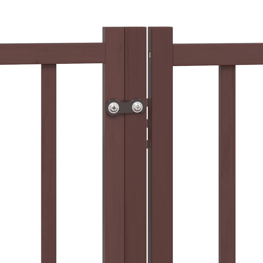 hundelåge med dør 15 paneler 750 cm foldbar poppeltræ brun