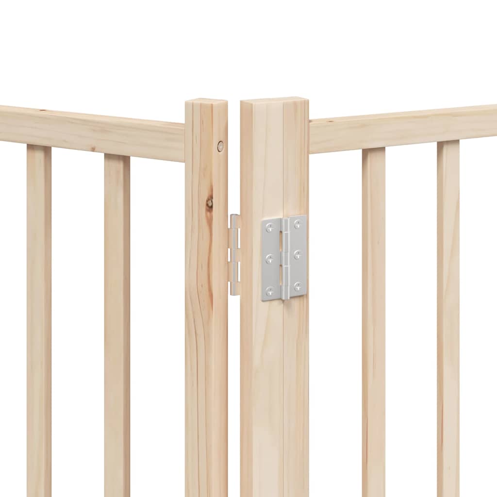 hundelåge med dør 6 paneler 480 cm foldbar poppeltræ