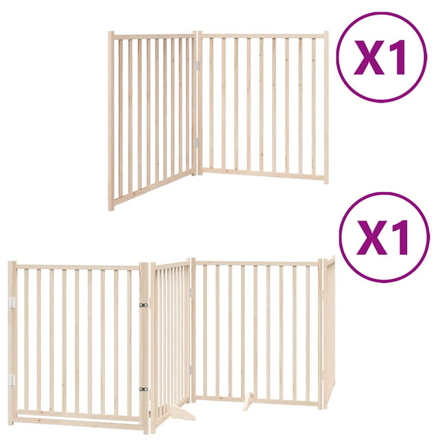 hundelåge med dør 6 paneler 480 cm foldbar poppeltræ